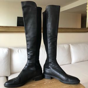 Stuart Weitzman 50/50 boot black leather sz 10.5